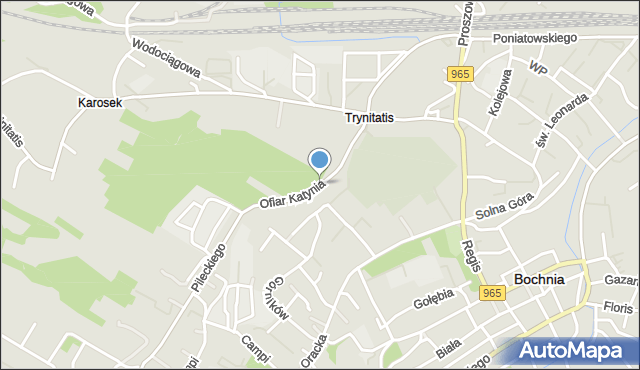 Bochnia, Ofiar Katynia, mapa Bochni