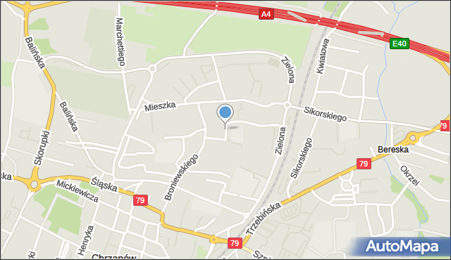 Chrzanów, Ofiar Faszyzmu, mapa Chrzanów