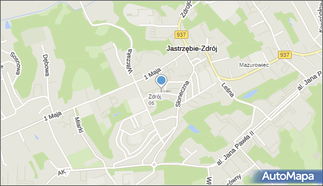 Jastrzębie-Zdrój, Ofiar Faszyzmu, mapa Jastrzębie-Zdrój