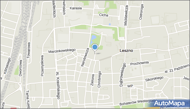 Leszno, Ofiar Katynia, mapa Leszno