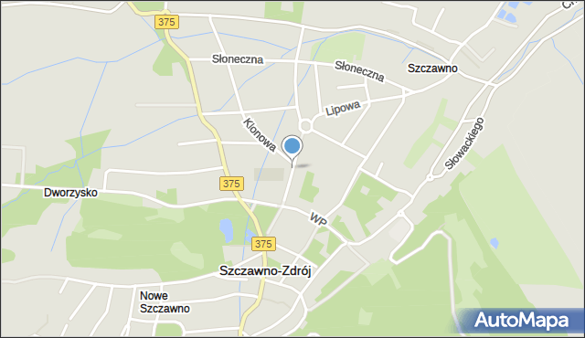 Szczawno-Zdrój, Ofiar Katynia, mapa Szczawno-Zdrój