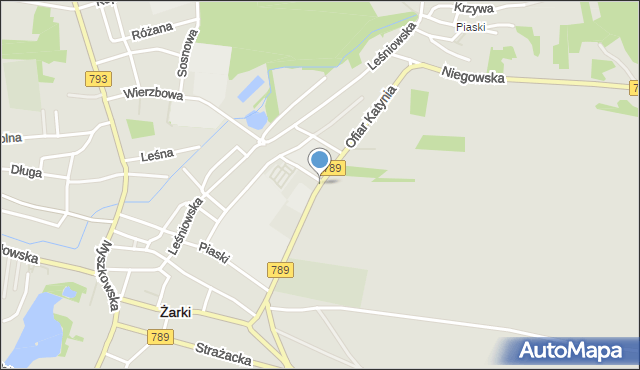 Żarki powiat myszkowski, Ofiar Katynia, mapa Żarki powiat myszkowski