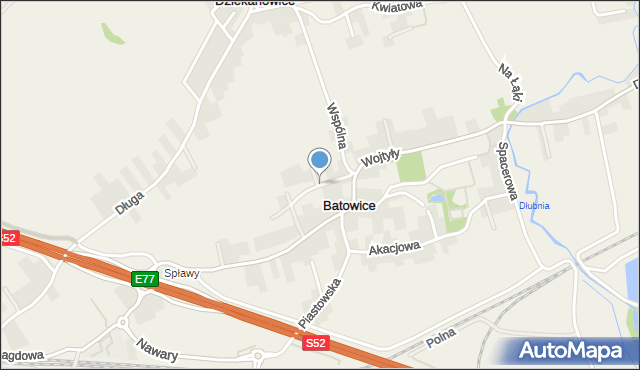 Batowice, Ogrodowa, mapa Batowice