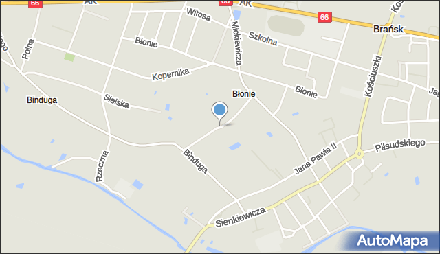 Brańsk, Ogrodowa, mapa Brańsk