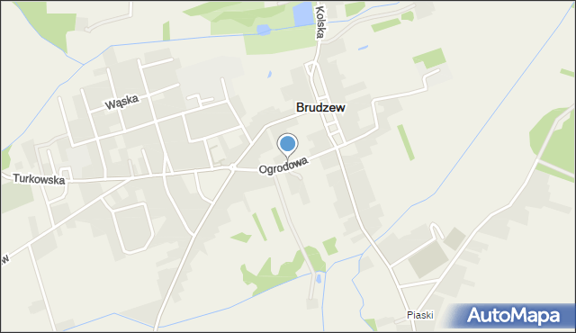 Brudzew powiat turecki, Ogrodowa, mapa Brudzew powiat turecki