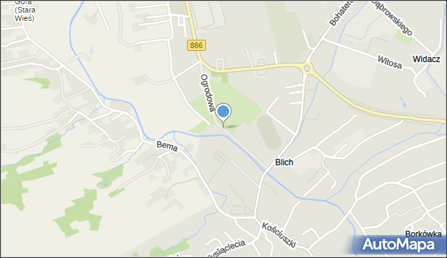 Brzozów, Ogrodowa, mapa Brzozów