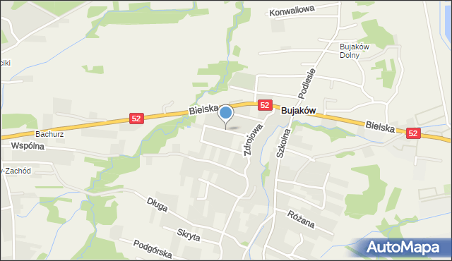 Bujaków, Ogrodowa, mapa Bujaków