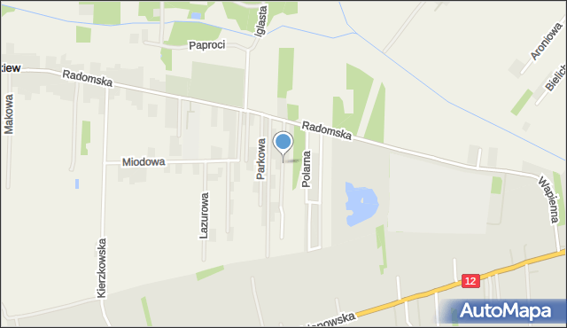 Cerekiew gmina Zakrzew, Ogrodowa, mapa Cerekiew gmina Zakrzew