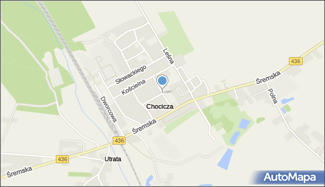 Chocicza gmina Nowe Miasto nad Wartą, Ogrodowa, mapa Chocicza gmina Nowe Miasto nad Wartą