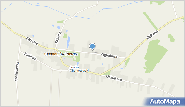 Chomentów-Puszcz, Ogrodowa, mapa Chomentów-Puszcz