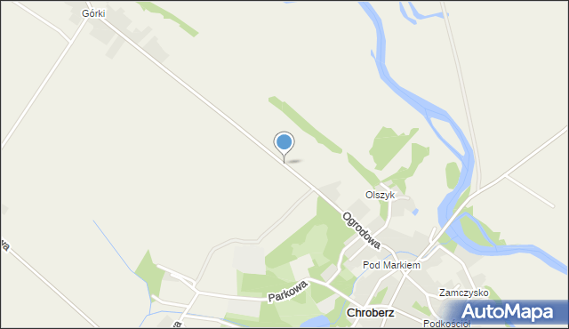 Chroberz, Ogrodowa, mapa Chroberz
