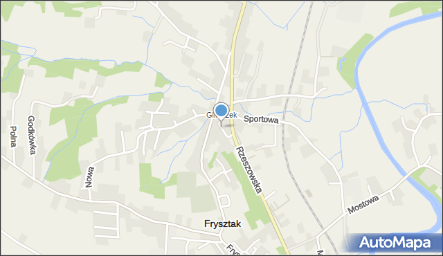 Frysztak, Ogrodowa, mapa Frysztak