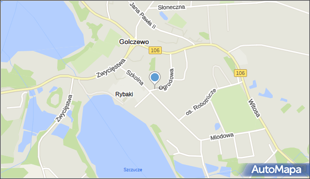 Golczewo powiat kamieński, Ogrodowa, mapa Golczewo powiat kamieński