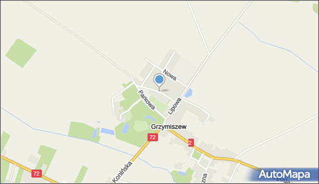 Grzymiszew, Ogrodowa, mapa Grzymiszew