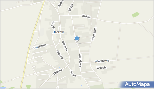 Jaczów, Ogrodowa, mapa Jaczów