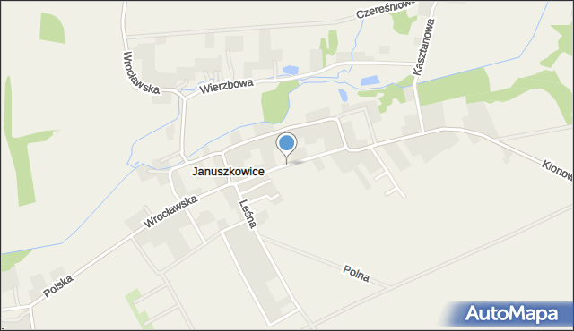 Januszkowice gmina Długołęka, Ogrodowa, mapa Januszkowice gmina Długołęka