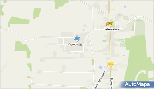 Jeleniewo, Ogrodowa, mapa Jeleniewo