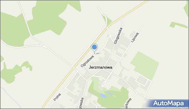 Jerzmanowa, Ogrodowa, mapa Jerzmanowa