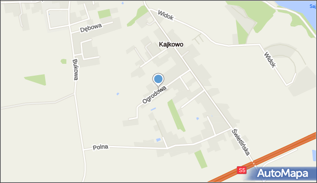 Kajkowo, Ogrodowa, mapa Kajkowo