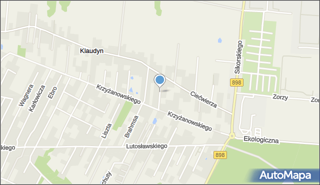 Klaudyn, Ogińskiego Michała Kleofasa, mapa Klaudyn