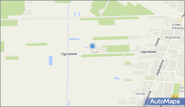 Kodeń, Ogrodowa, mapa Kodeń