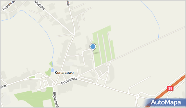 Konarzewo gmina Dopiewo, Ogrodowa, mapa Konarzewo gmina Dopiewo