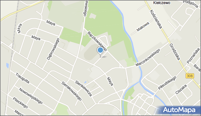 Kościan, Ogrodowa, mapa Kościan