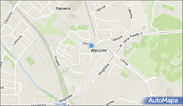 Kraków, Ogrodnicza, mapa Krakowa