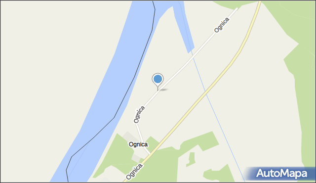 Krzymów gmina Chojna, Ognica, mapa Krzymów gmina Chojna