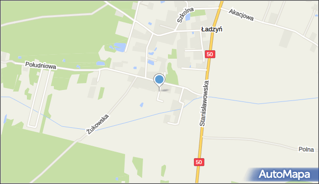 Ładzyń, Ogrodowa, mapa Ładzyń