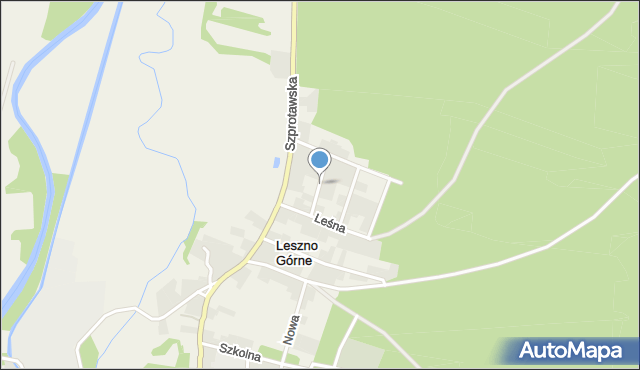 Leszno Górne, Ogrodowa, mapa Leszno Górne