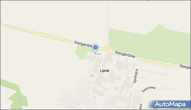 Lipnik gmina Stargard, Ogrodowa, mapa Lipnik gmina Stargard