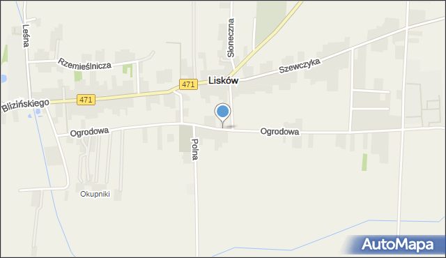Lisków, Ogrodowa, mapa Lisków