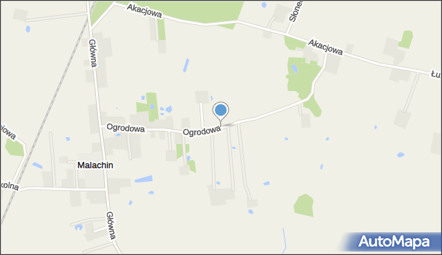 Malachin, Ogrodowa, mapa Malachin