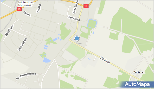 Mirosławiec, Ogrodowa, mapa Mirosławiec
