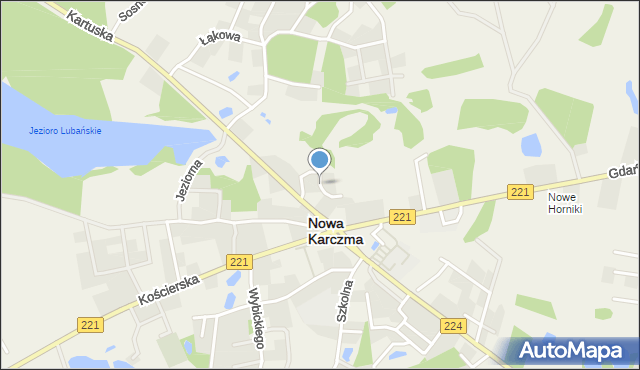 Nowa Karczma powiat kościerski, Ogrodowa, mapa Nowa Karczma powiat kościerski