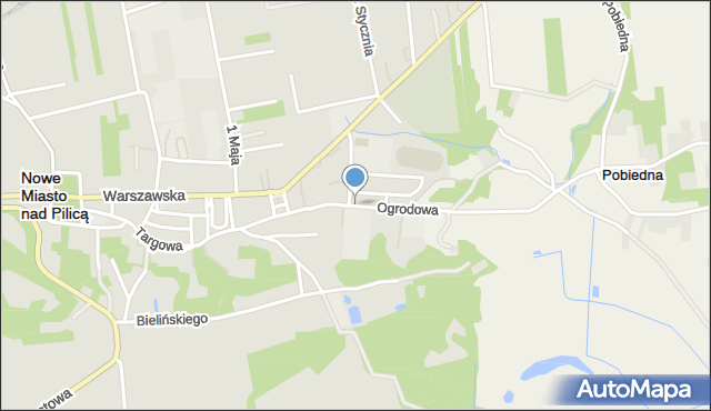 Nowe Miasto nad Pilicą, Ogrodowa, mapa Nowe Miasto nad Pilicą