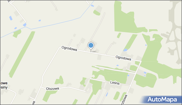 Nowe Osiny, Ogrodowa, mapa Nowe Osiny