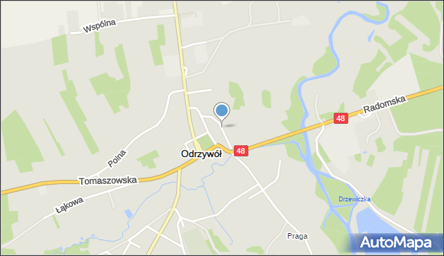 Odrzywół, Ogrodowa, mapa Odrzywół