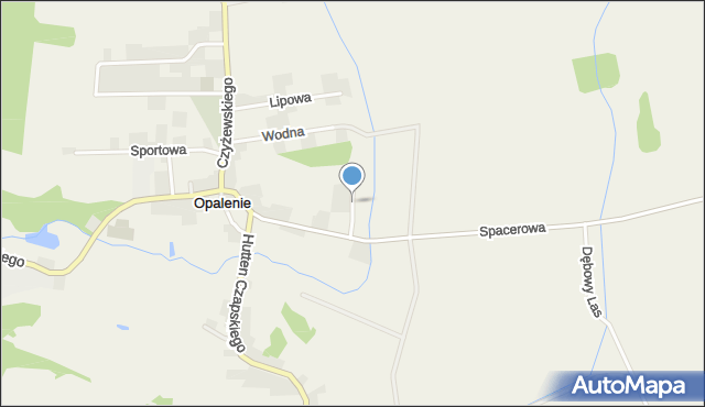 Opalenie, Ogrodowa, mapa Opalenie