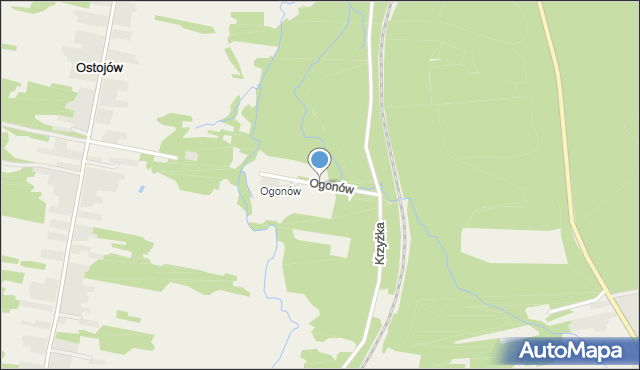 Ostojów, Ogonów, mapa Ostojów