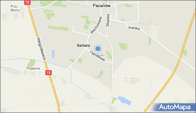 Pacanów powiat buski, Ogrodowa, mapa Pacanów powiat buski