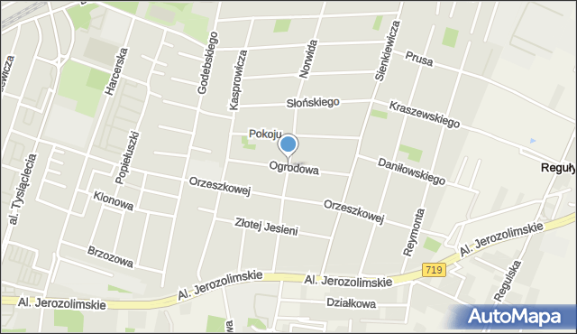 Piastów powiat pruszkowski, Ogrodowa, mapa Piastów powiat pruszkowski