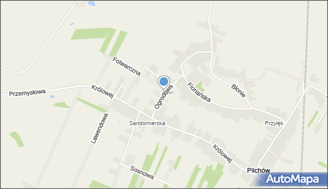 Pilchów, Ogrodowa, mapa Pilchów