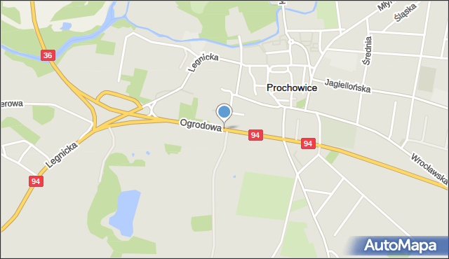 Prochowice, Ogrodowa, mapa Prochowice