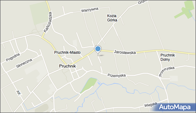 Pruchnik powiat jarosławski, Ogrodowa, mapa Pruchnik powiat jarosławski