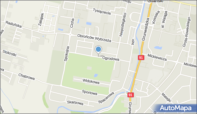 Pruszcz Gdański, Ogrodowa, mapa Pruszcz Gdański