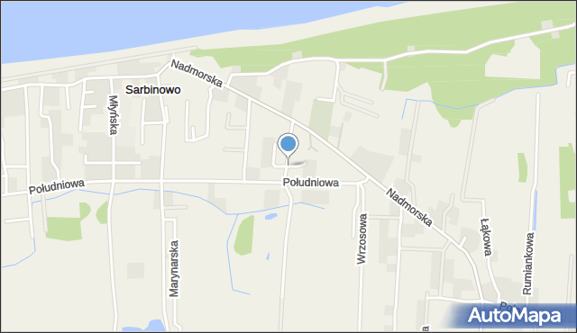 Sarbinowo gmina Mielno, Ogrodowa, mapa Sarbinowo gmina Mielno