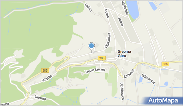 Srebrna Góra gmina Stoszowice, Ogrodowa, mapa Srebrna Góra gmina Stoszowice