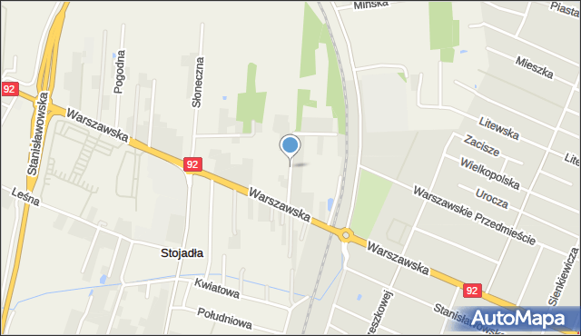 Stojadła, Ogrodowa, mapa Stojadła